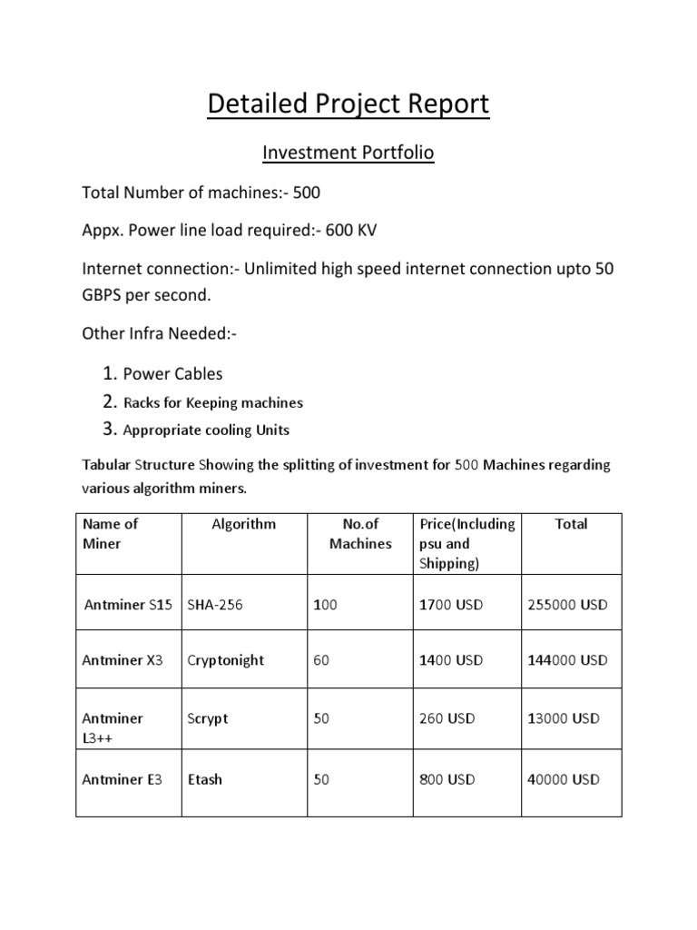 Cryptocurrency Mining Investment Report | PDF