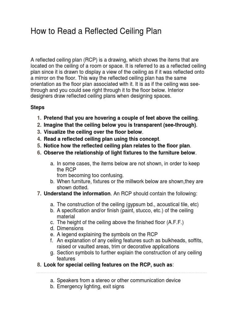How To Read A Reflected Ceiling Plan Presentation Ceiling Hvac