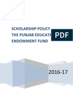 Scholarship Policy The Punjab Educational Endowment Fund