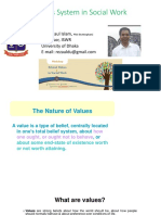 Values System in Social Work: M. Rezaul Islam, Professor, ISWR University of Dhaka