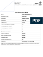 CBT-I Score-Card Details: Railway Recruitment Boards