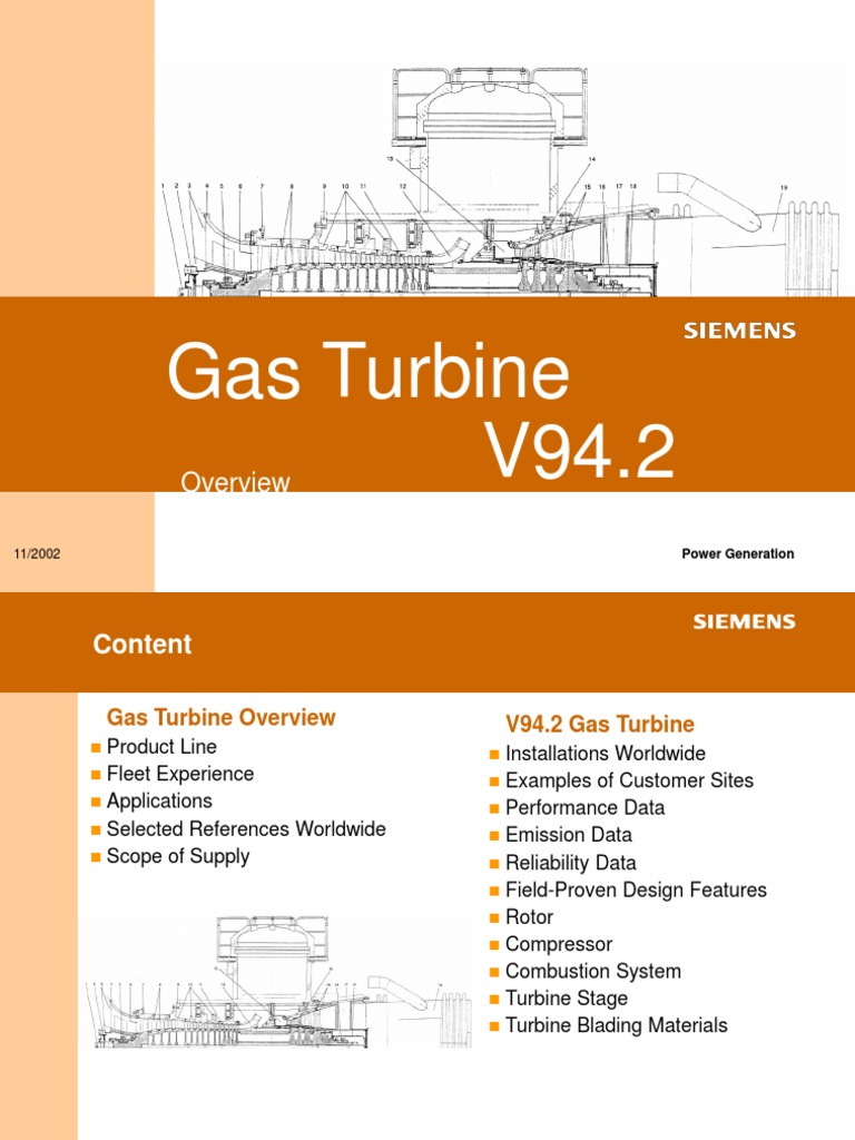 Siemens V94.2 Gas Turbine Overview | PDF | Turbine | Gas Turbine