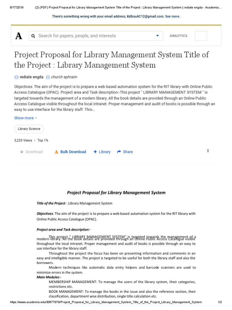 project proposal library