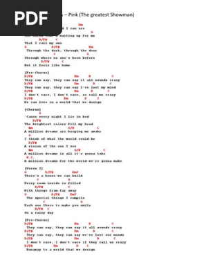 A Million Dreams Chords Song Structure Recorded Music