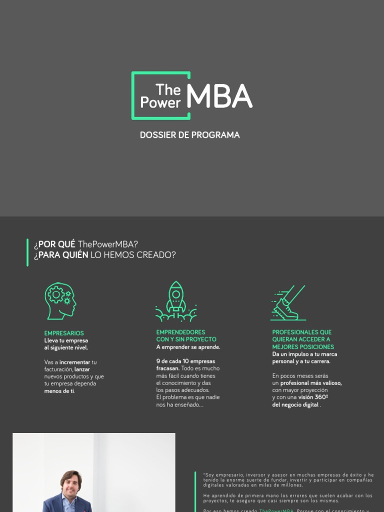 Dossier The Power Mba | PDF | Marketing | Iniciativa empresarial