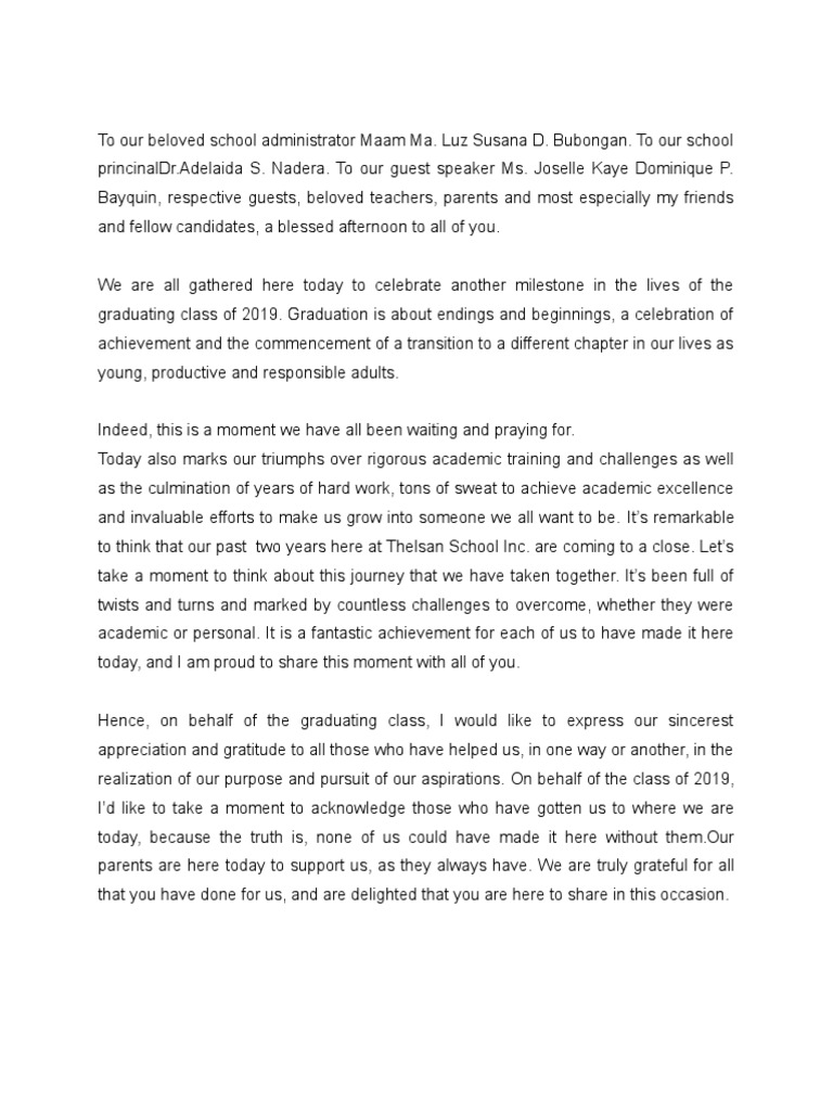 Welcome Address PDF Love