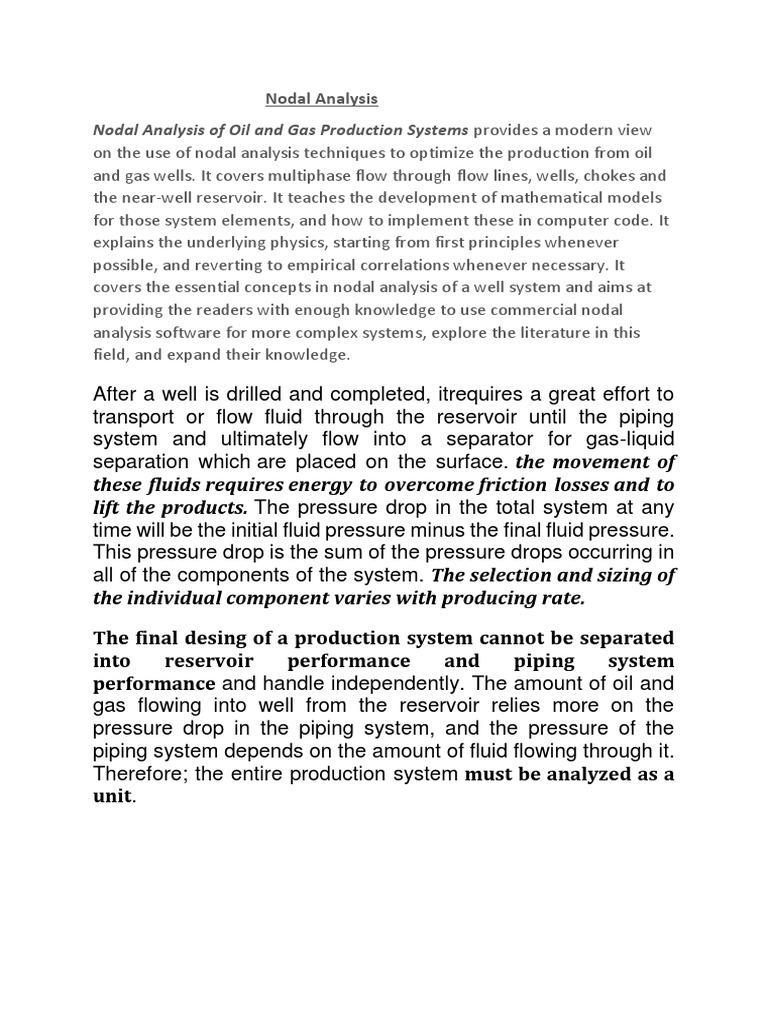 Nodal Analysis of Oil and Gas Production Systems Provides A Modern View ...