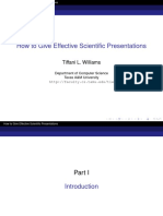 How To Give Effective Scientific Presentations: Tiffani L. Williams