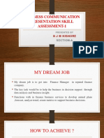 Business Communication Presentation Skill Assessment-1: N J M Kishore
