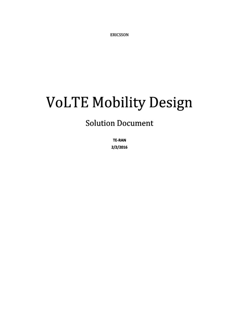 VoLTE Mobility Design Overview | PDF | Lte (Telecommunication ...