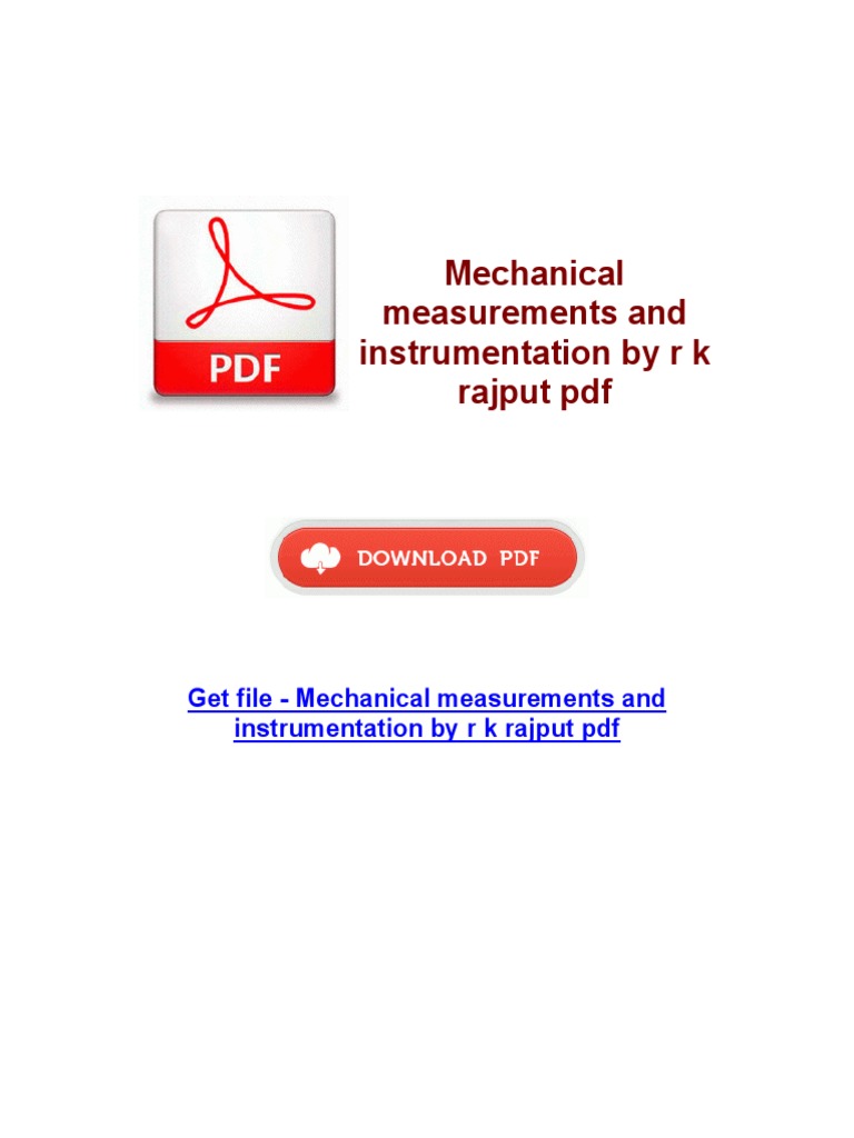 Mechanical Measurements and Instrumentation by R K Rajput PDF PDF