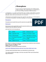 Homonym Vs Homophone
