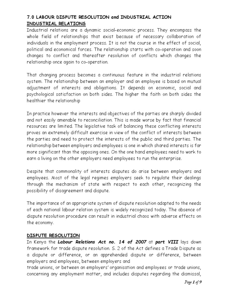 Labour Law Topic 7 PDF Strike Action Lockout (Industry)