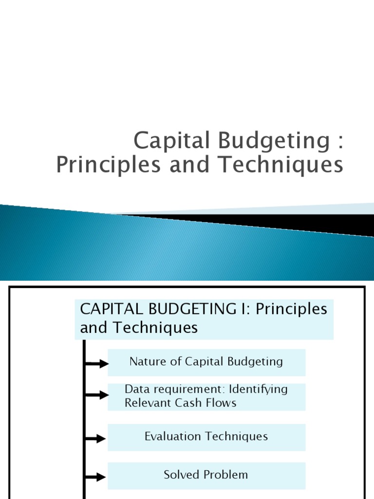 Capital Budgeting: Principles & Techniques | PDF | Depreciation ...
