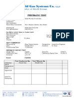 Pneumatic Test Certificate