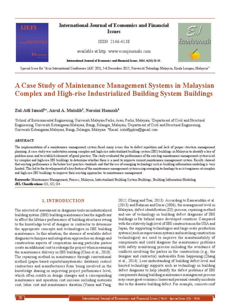 Maintenance Management in Malaysian IBS Buildings | PDF | Building ...