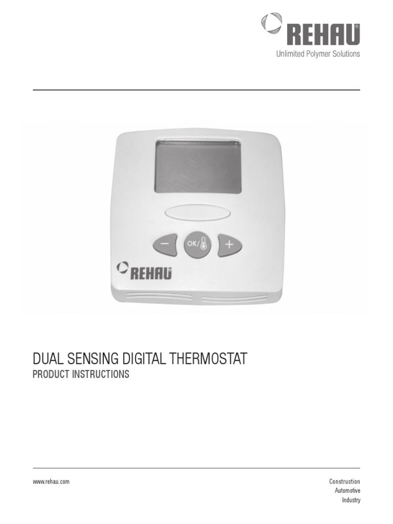 Dual Sensing Digital Thermostat Instructions | PDF | Engineering