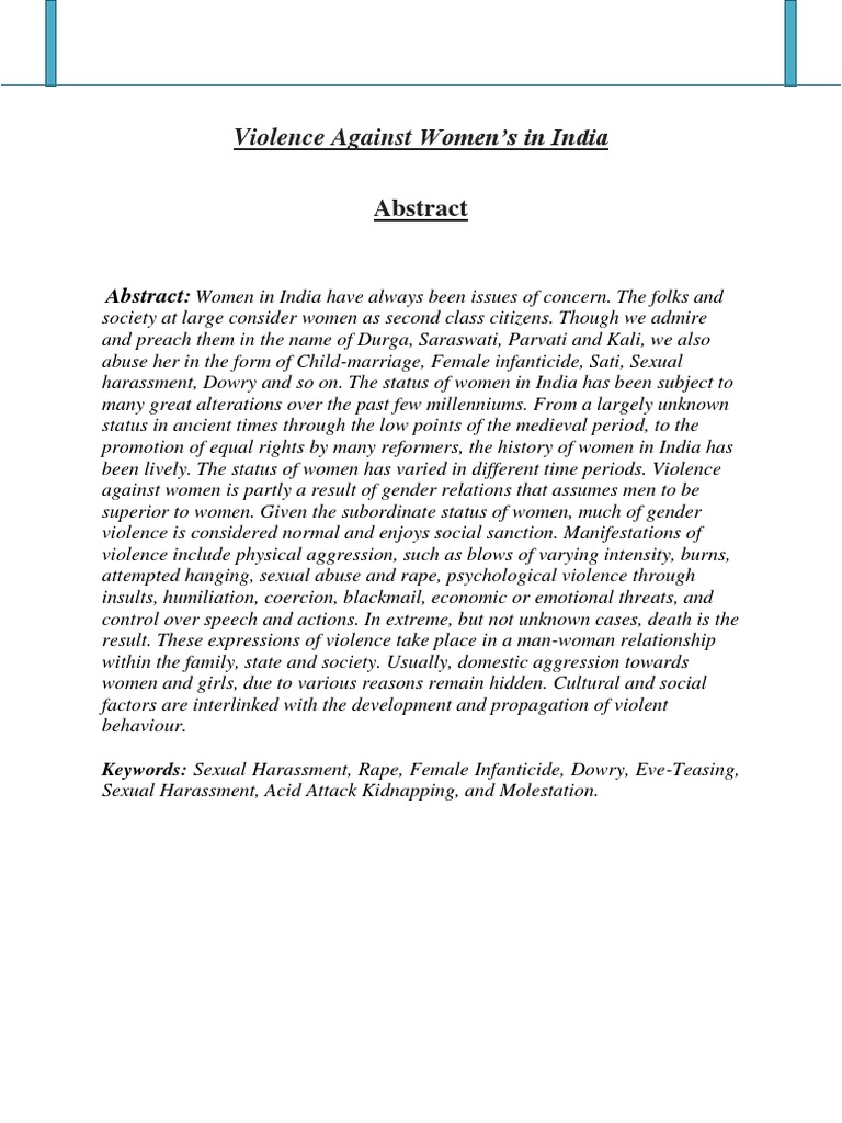 Violence Against Women in India | PDF | Domestic Violence | Violence