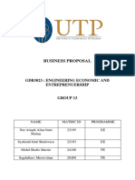 Business Proposal: Gdb3023: Engineering Economic and Entreprenuership