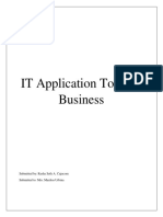 IT Application Tools in Business: Submitted By: Rasha Seth A. Cajucom Submitted To: Mrs. Marilou Urbina