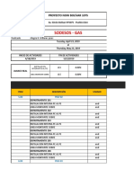 Formato de Avance para Obra de Instalaciones de Gas