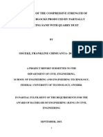 Comparison of The Compressive Strength of Sandcrete Blocks With Partial Replacement of Sharp Sand With Quarry Dust