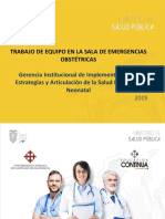 Trabajo de Equipo en La Sala de Emergencias Obstétricas