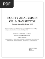 Equity Analysis in Oil & Gas Sector: Summer Internship Report 2019