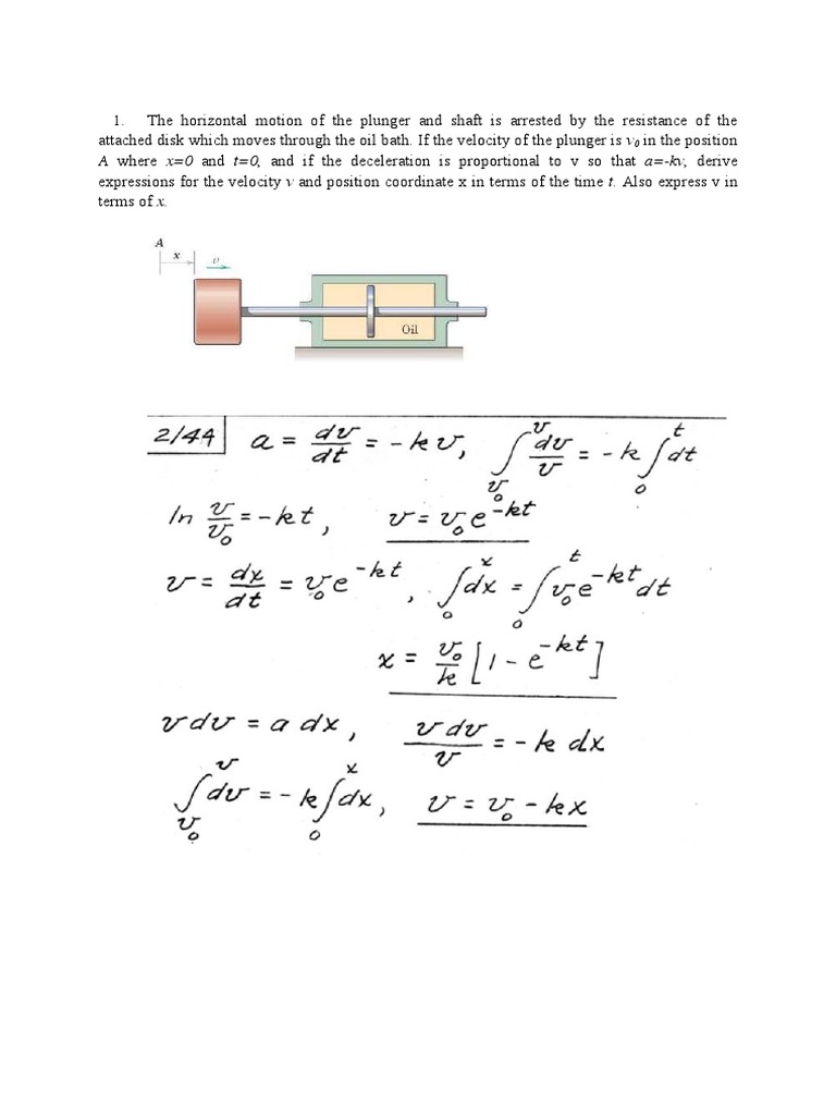 Kinematics of Particles: Problems & Solutions | PDF | Acceleration ...