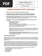 UBS Summer Internship Report Template
