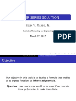 Power Series Solution: Felix V. Garde, JR