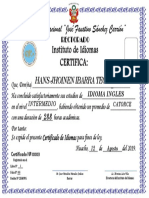Certificado #0003 2019 Ibarra Teodoro