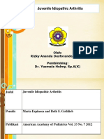 Juvenile Idiopathic Arthritis: Oleh: Rizky Ananda Desforando, S. Ked Pembimbing: Dr. Yusmala Helmy, Sp.A (K)