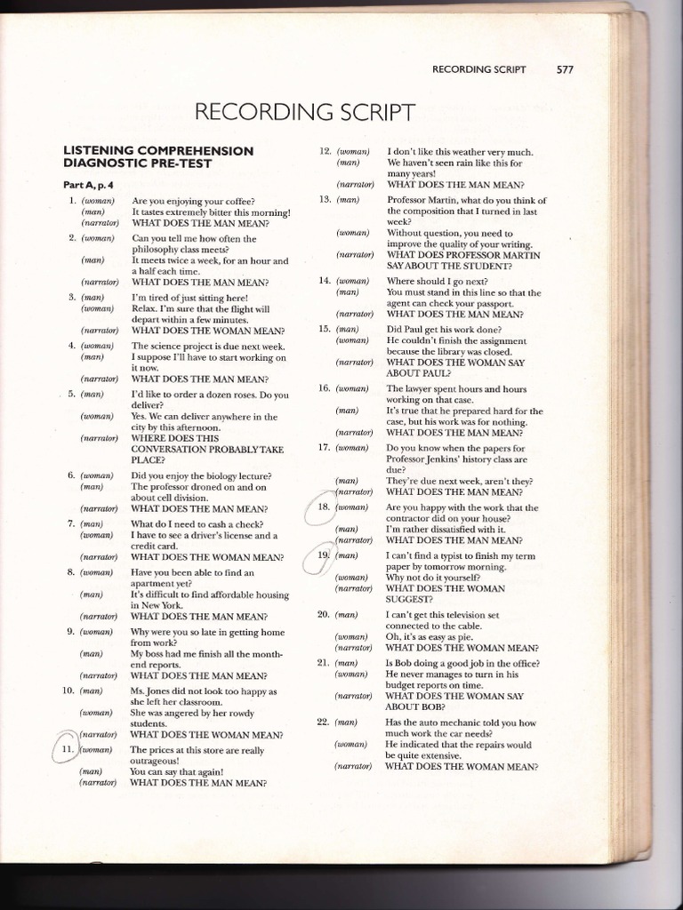 Recording Script For Longman Diagnostic Test PDF PDF Sierra Club