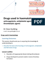 Drugs Used in Haematology : Anticoagulants, Antiplatelet Agents and Thrombolytic Agents