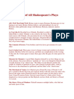 A Summary of All Shakespeare