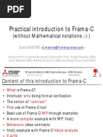 Practical Introduction To Frama-C: (Without Mathematical Notations - ) )