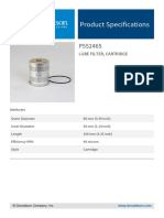 Product Specifications: Lube Filter, Cartridge