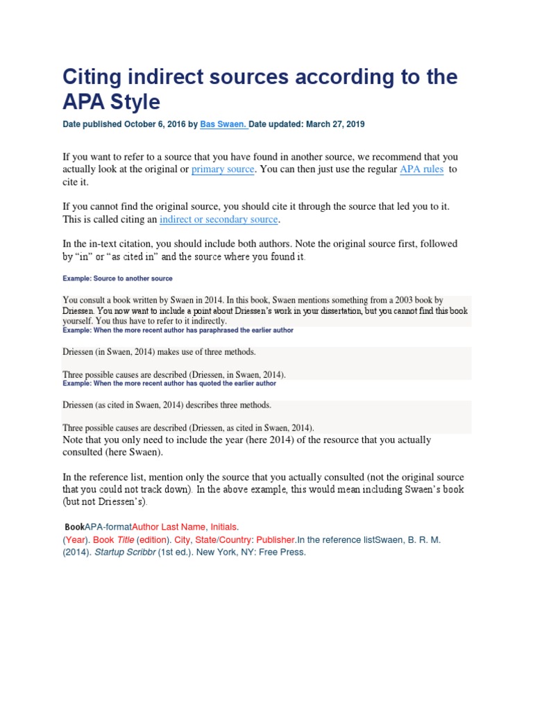 Apa Format Indirect Quotes Solved] Directions: Arrange The Given Data