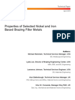 Wall Colmonoy Properties of Selected Ni and Fe Based Brazing Filler Metals