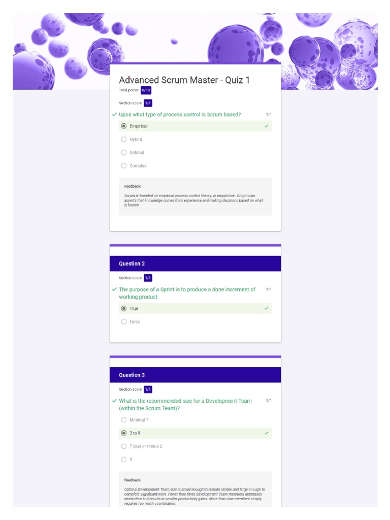 Advanced Scrum Master Quiz 1 PDF