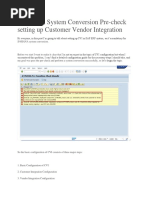 S4HANA System Conversion Pre-Check Setting Up Customer Vendor Integration