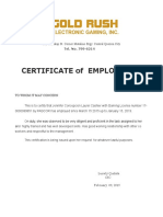 Certificate of Employment 