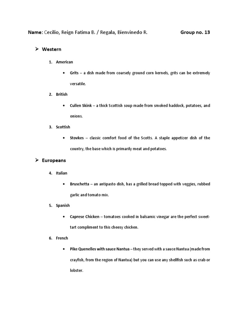 International Comfort Food Dishes | PDF