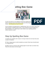 Step Up Spelling Bee Game - A Fun Twist on Classroom Spelling Practice