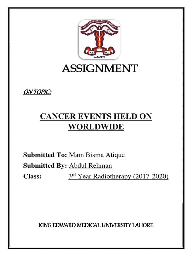 Global Cancer Awareness Events Calendar | PDF