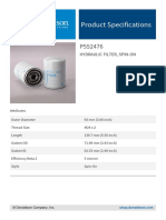 Product Specifications: Hydraulic Filter, Spin-On