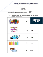 Is Are: Second Quarter Mid-Exam Kinder 1 Language