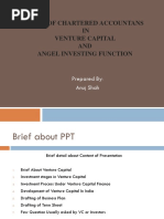 Role of Chartered Accountans IN Venture Capital AND Angel Investing Function