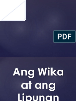 Ang Wika at Ang Lipunan